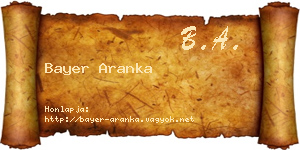 Bayer Aranka névjegykártya