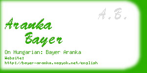 aranka bayer business card